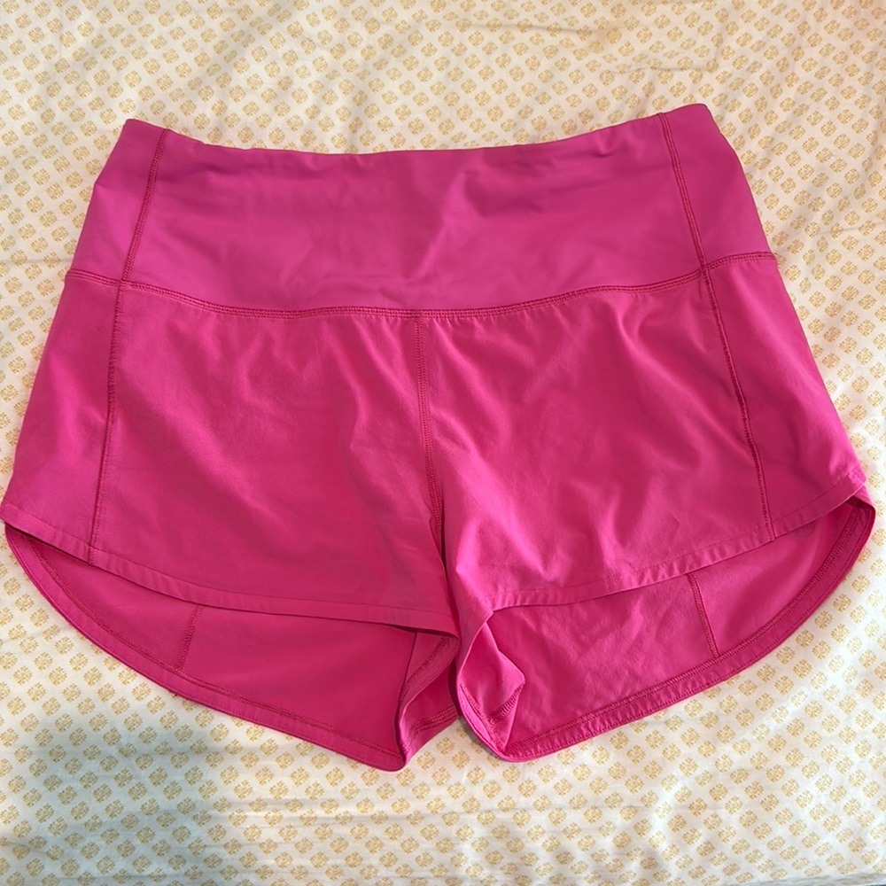 AVAILABLE- SONIC PINK Lululemon speed up HR shorts 2.5”